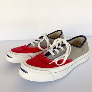 Converse Jack Purcell Red Gray Navy Shoes